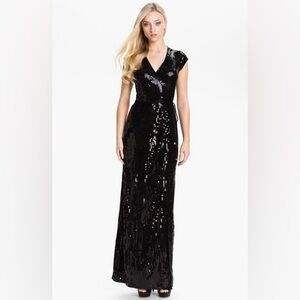Michael Kors Sequin Wrap Maxi Dress